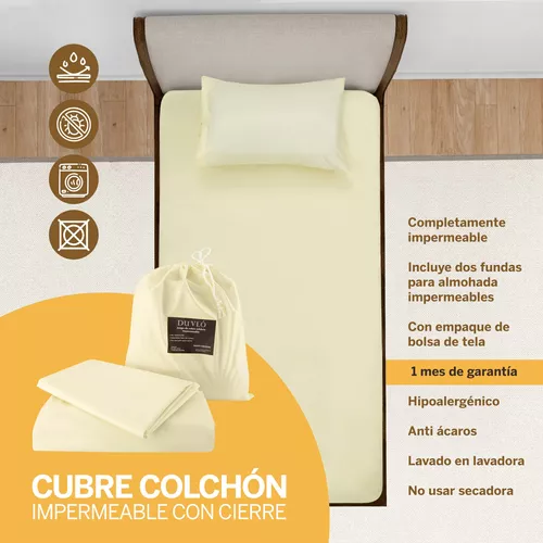 Protector Colchon Impermeable Individual + 1 Funda Almohada