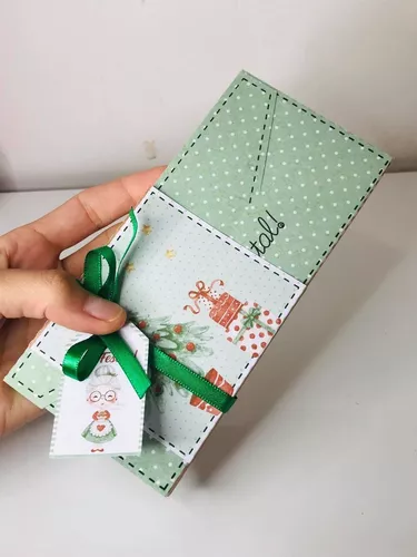 Caixa P/ Barra De Chocolate Lembrancinha De Natal Kit 4 Un