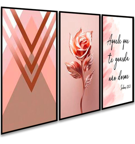 Quadro Decorativo Flor Abstrata Aquele Que Te Guarda Sala Hd Cor Rosa