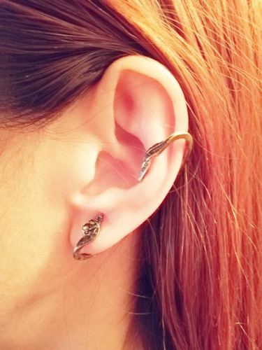 Earcuff Solitario Zarcillo Perla Doble Fashion Mujer
