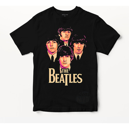 Remera The Beatles (negra:) Ideas Mvd