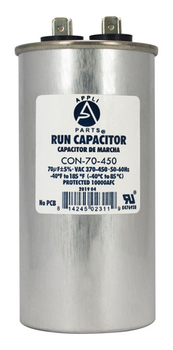 Condensador/ Capacitor De Marcha 70 Mfd 370-450vac Redondo