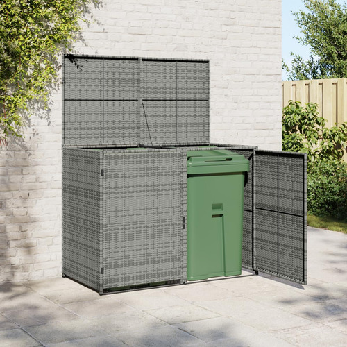 Vidaxl Cobertizo Doble Con Tapa Y Puertas Con Cerradura