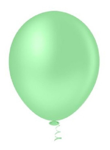 50 Unid - Bexiga Balões Liso Redondo Nº 9 Cores Pic Pic Cor Verde Baby