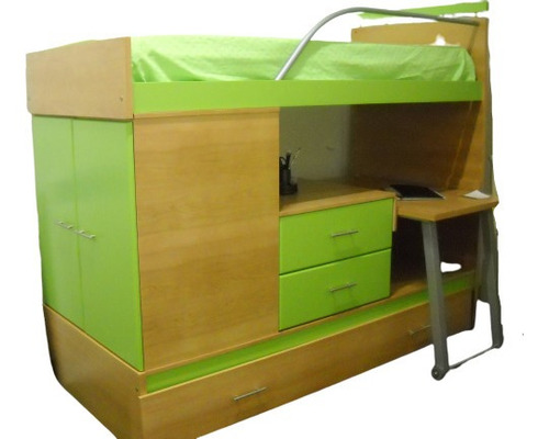 Imagen 1 de 5 de Cama Cucheta Placard Escritorio Cajonera Baulera Carro Cama