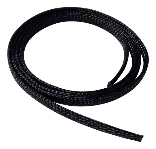 Malla Cubre Cable Piel De Serpiente Negro 5mm X10mts 