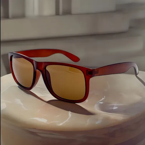 Gafas de sol cuadradas clásicas para hombre, Uv400, marco de verano oscuro, color marrón sólido