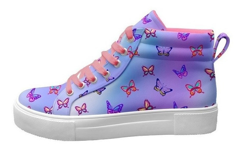 Tenis Azul Mariposas Y2k Degradado Botita