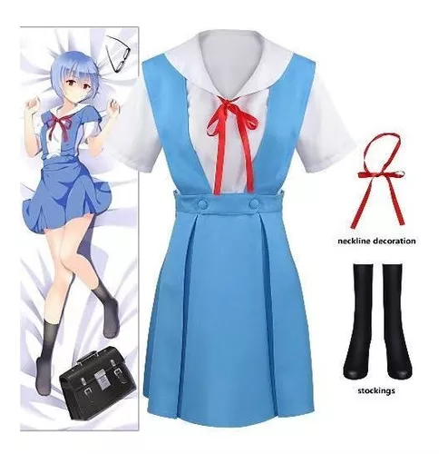 Conjunto Anime Eva Ayanami Rei Cosplay De 5 Peças