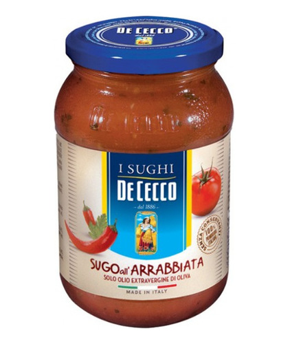 Salsa Italiana Ragu'alla Arrabbiata 400 Grs Premium De Cecco