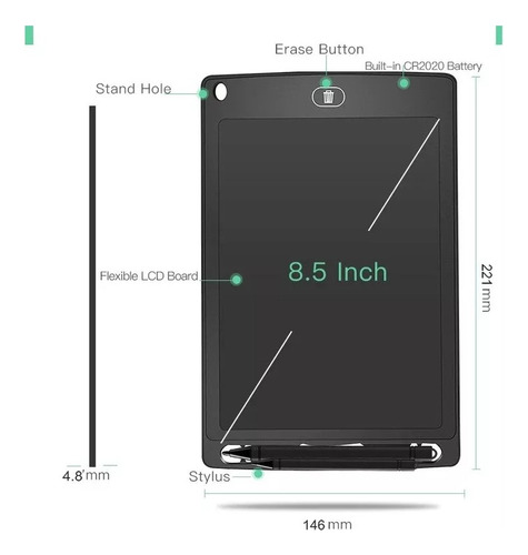 Pizarron Magico Tableta De Escritura Lcd-tablero De Dibujo