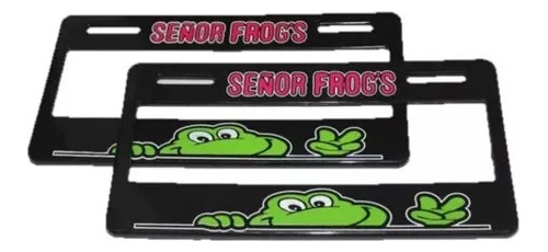 Portaplaca Sr Frogs Saludo Decorado Deportivo 2 Pz Universal