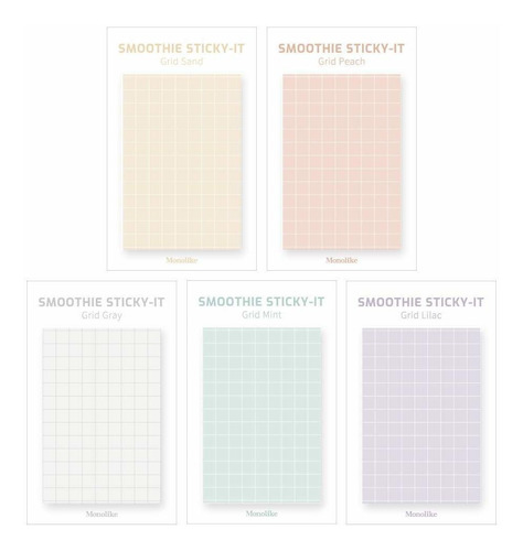 Monolike Smoothie Grid Sticky-it Juego 5 Blocs Note 50