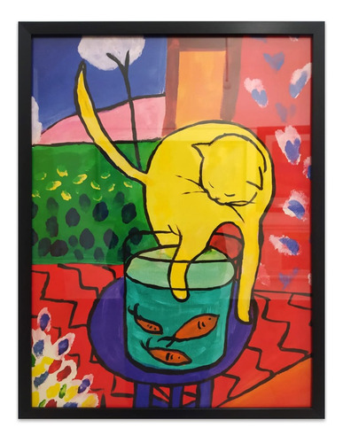 Cuadro Gato De Los Peces Rojos Matisse 48x63 Cm Calidad