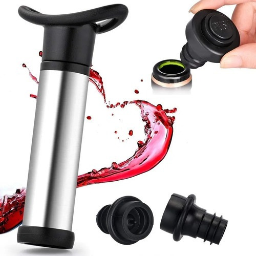 Tapón Para Vino Y Vino Tinto Bomba De Vacío Con 2 Tapones