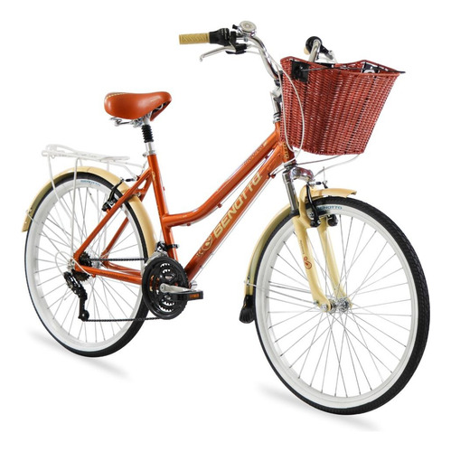 Bicicleta Benotto Moorea Alum Fs R24 21v Dama Terracota Color Terracota/crema