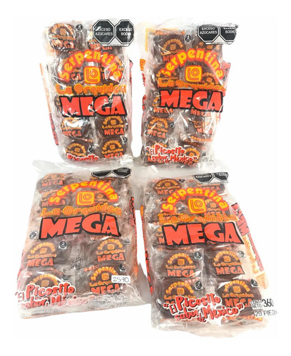 4paq C 20pz Mega Serpentinas Rollos Tamarindo Fruta Orquidea