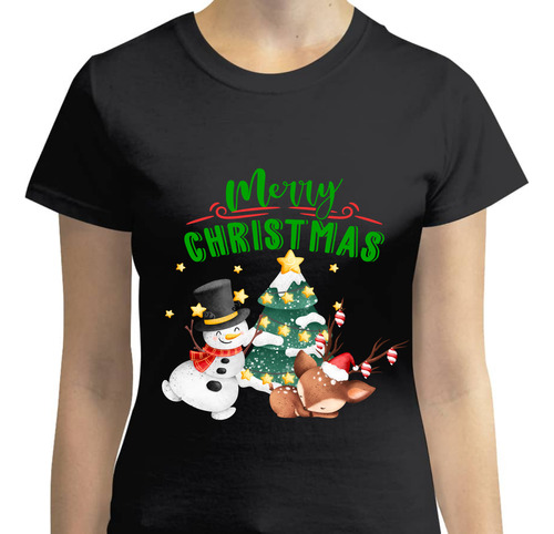 Playera Estrella Navidad - Feliz Navidad - Reno De Navidad