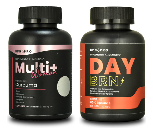 Quemador De Grasa Día Y Multivitaminico Para Mujer Bpn Pro 