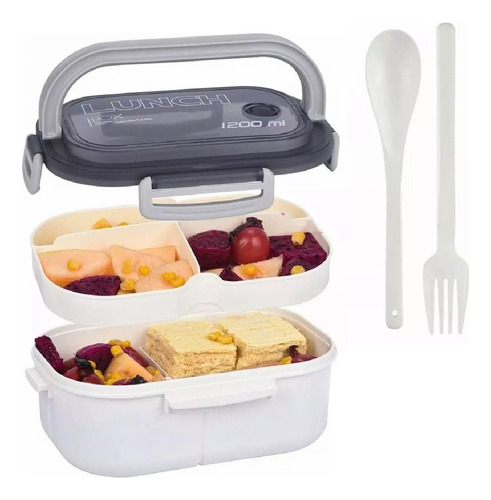Wf Fiambrera De Doble Capa Con Compartimentos Lonchera Bento