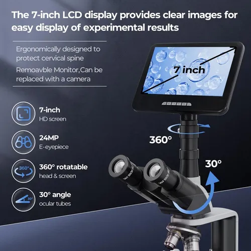Monitor Inteligente 24 Mp Microscopio Trinocular 40x-2500x