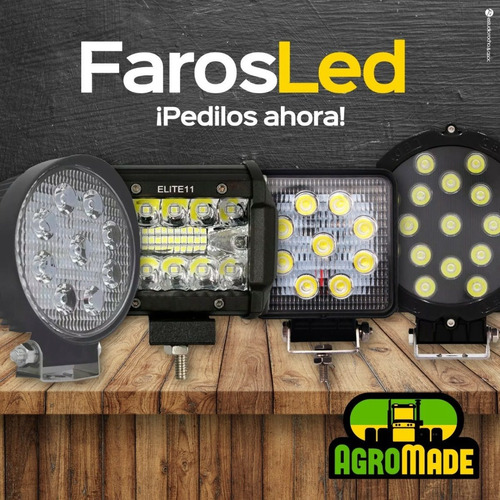 Faro Ovalado Auxiliar 8 Led 24w Tractor Agro Vial Mod. 511