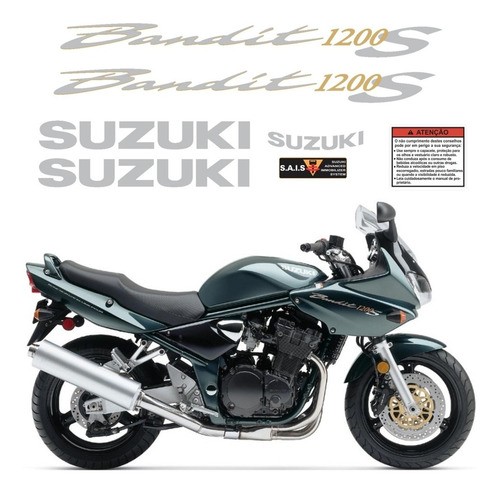 Kit Adesivos Suzuki Gsf Bandit 1200s 2006 Verde Ca-02972