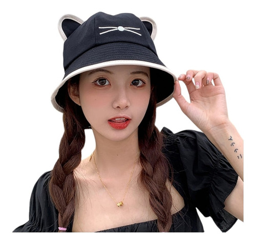 Sombrero Protección Solar Anti Uv Diseño Gato Estilo Coreano
