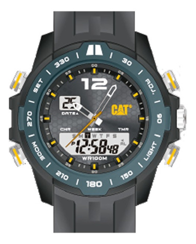 Reloj Cat Horizon Mh-165-25-535 Malla Gris Bisel Gris Fondo Gris