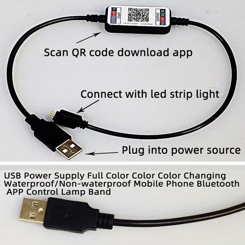 Conector Adaptador Bluetooth 5v Usb Led Strip
