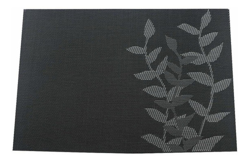 Gugrida Vinyl Black Floral Placemats Set Of 6 Heat Resistant