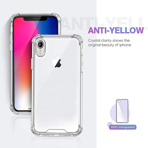 Imagen 5 de 10 de Carcasa Para iPhone XR Transparente Rugged Marca Cofolk