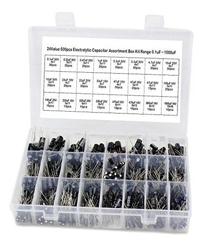 Ocr 24value 500pcs Kit De Caja De Surtido De Condensadores E