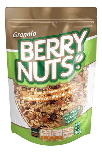 Berry Nuts Granola Con Nuez Arandano Almedas Y Miel 360 Gr