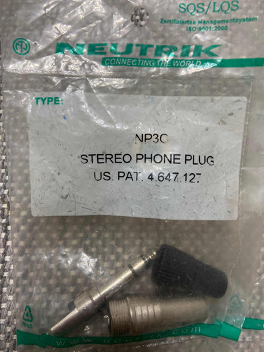 Conector Jack Plug 1/4 Neutrik Stereo