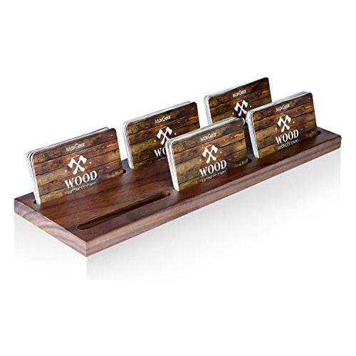Soporte De Tarjetas De Visita De Madera Escritorio, Mú...