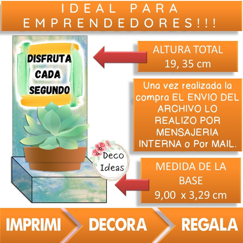 Imagen 2 de 4 de Kit Imprimible Caja Porta Maceta Dia De Mamá 008 Con Tarjeta
