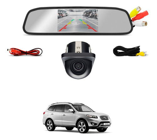 Retrovisor Com Câmera De Ré Hyundai Santafe 2009 2010 2011