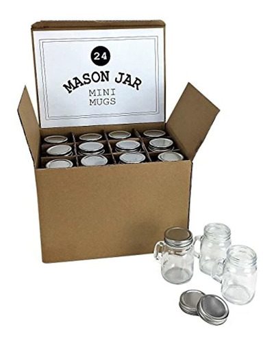 Juego De 12 Tazas De Vidrio Mason Jar Tazas De 4 oz