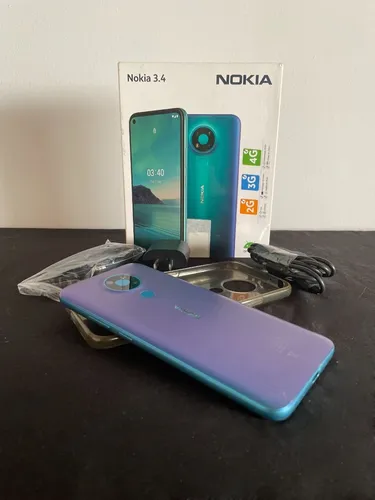 Celular Nokia 3.4 64 Gb Azul 3gb Ram Doble Sim Android Puro (Usado)
