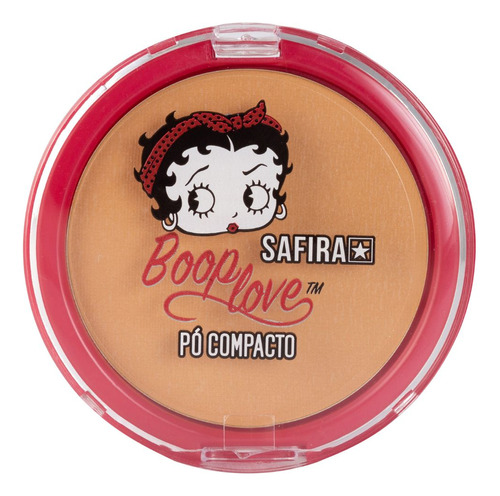 Base de maquiagem em pó Safira Cosméticos Betty Boop Pó Compacto Pó Compacto Nº 01 tom nº 04 - 9g