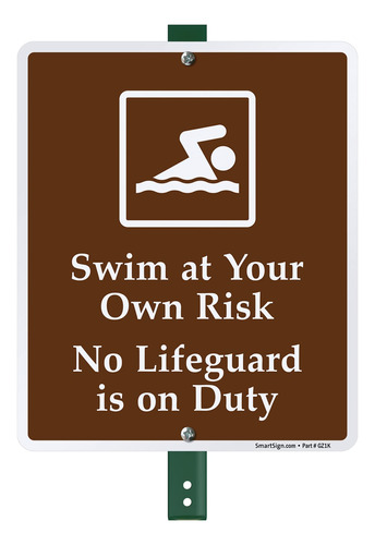 No Lifeguard Is On Duty  Lawnboss Estaca 3 Pie Aluminio 1