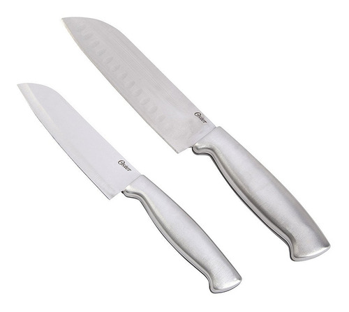 Set De 2 Cuchillos Santoku Oster Baldwyn Con Mango En