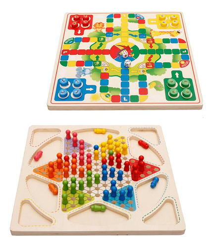 De Ludo Quatre En Un Flying Chess Damas Chinas Vintage Para