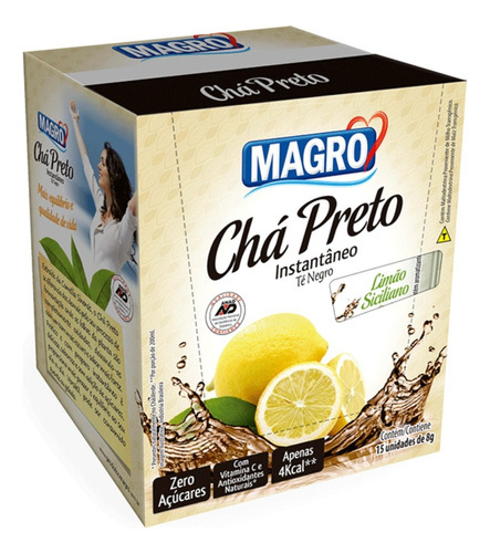 Chá Preto Sabor Limão Siciliano Zero Açúcares Magro 15x8g