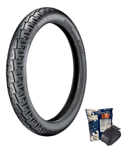 Kit Pneu 90/90-18 Traseiro Vipal St300 + Camara Mg18 Gulfair