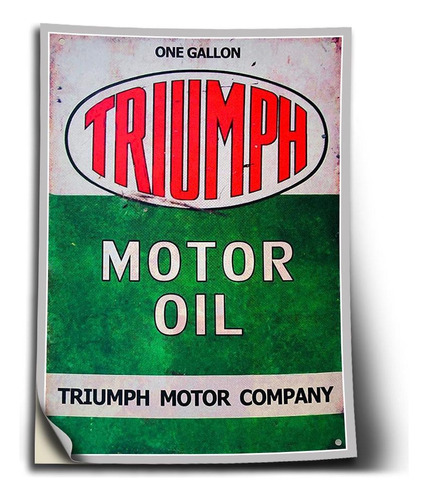 Adesivo Placa Antiga Car Garage Oil Triumph Auto Colante A0