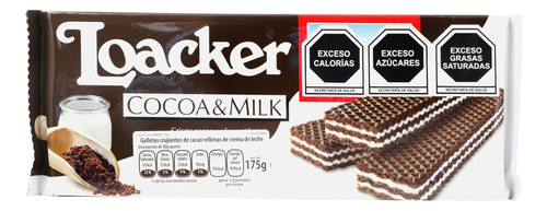 2 Pzs Loacker Galletas Leche Y Cacao 175gr