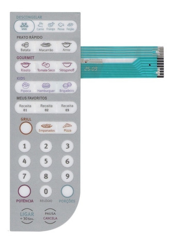 Membrana Teclado Microondas Electrolux Meg41 Meg 41