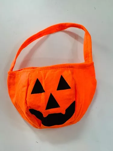 Fantasia Halloween Infantil Menina Abóbora Camisa Saia Bolsa